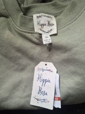 Hippie Rose Olive Green Crewneck Sweatshirt